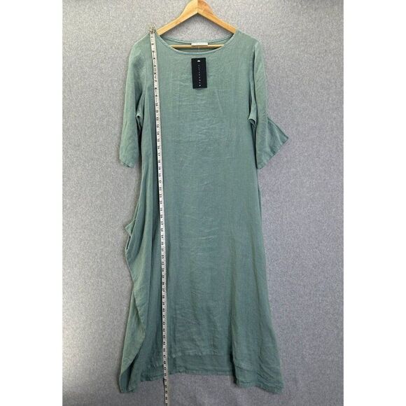 NWT Bryn Walker Size Small PILKINGTON DRESS Shore Blue Pacific Linen 3/4 Sleeve - Picture 14 of 16